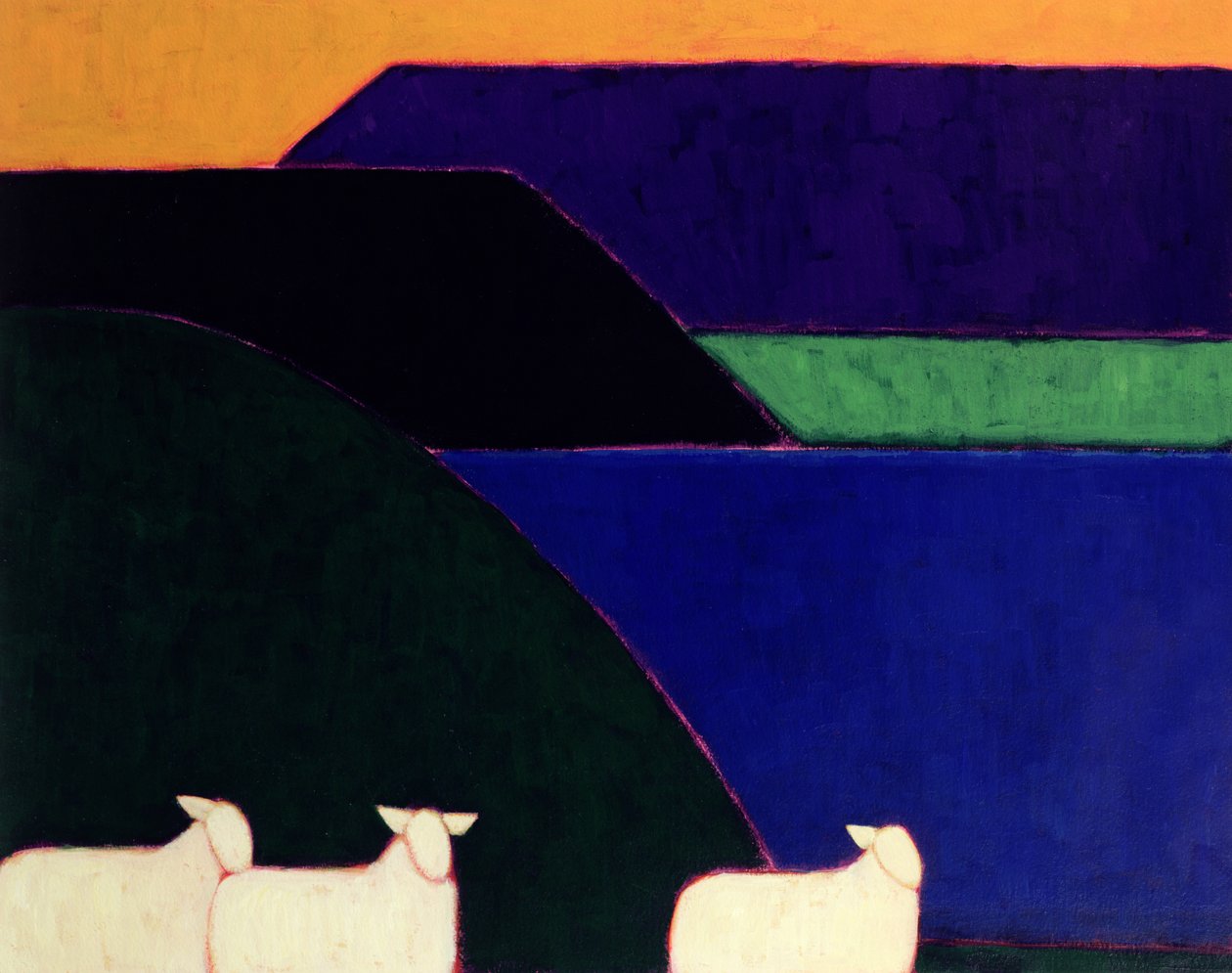 Fjord Snaefellness, 1999 (akryl na papierze) autorstwa Eithne Contemporary Artist Donne