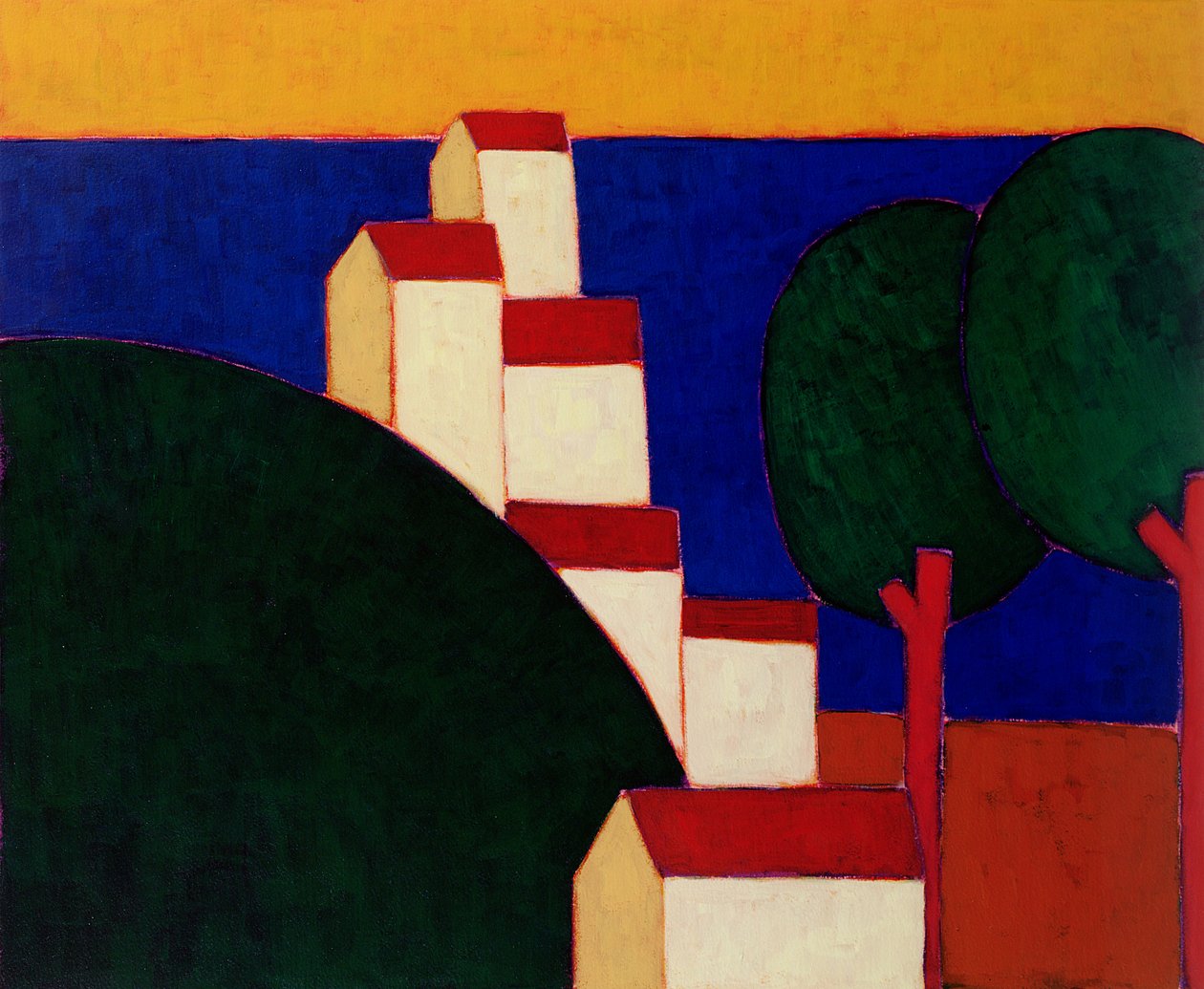 W Alpach Prowansalskich, 1999 (akryl na papierze) autorstwa Eithne Contemporary Artist Donne