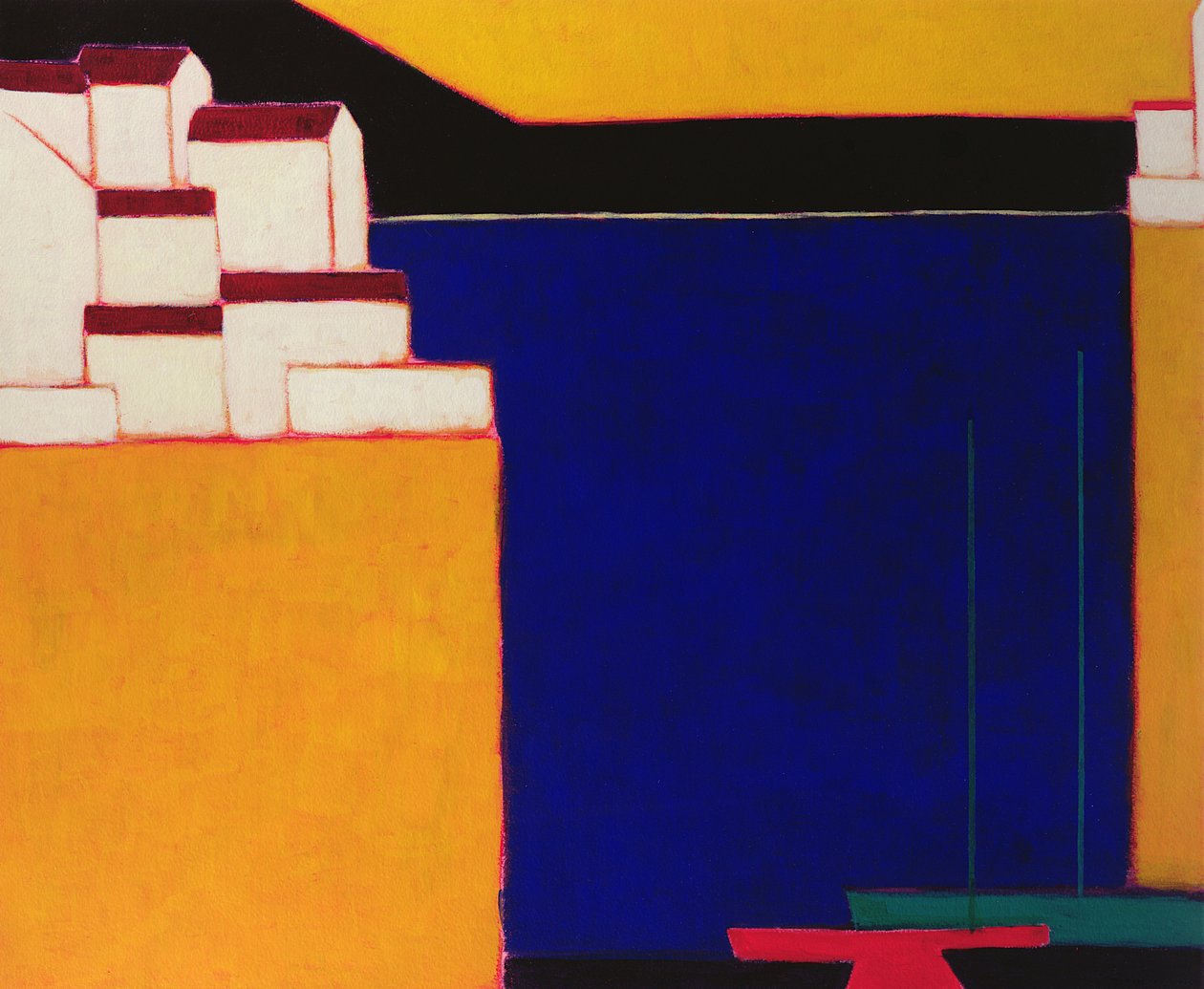Mileai, Pelion, Grecja, 1998 (akryl na papierze) autorstwa Eithne Contemporary Artist Donne