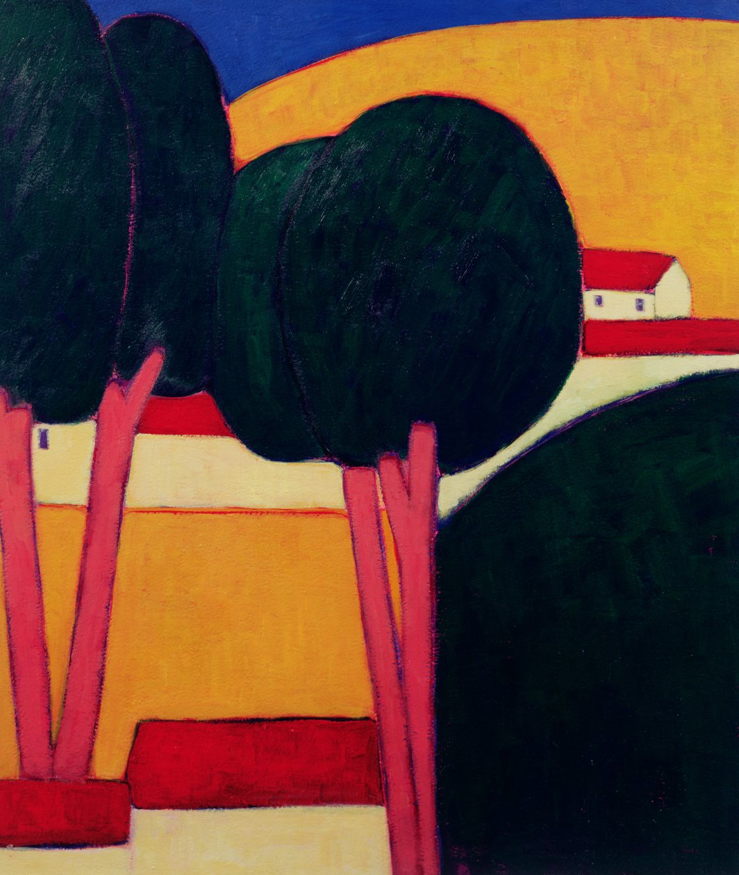 Farma Prowansalska, 1997 (akryl na papierze) autorstwa Eithne Contemporary Artist Donne