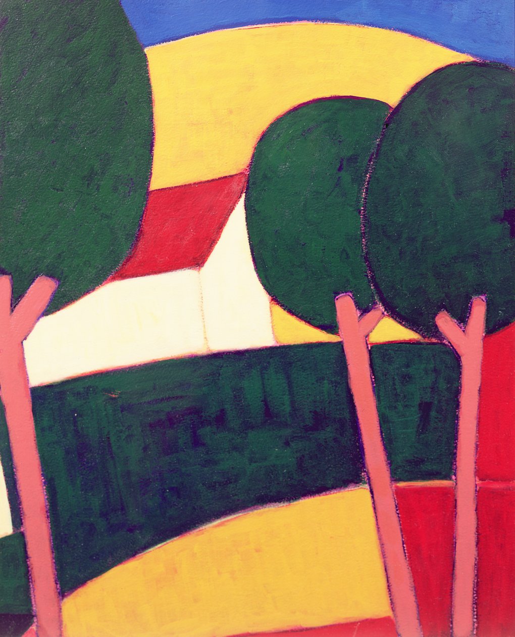 Prowansalski Paysage, 1997 (akryl na papierze) autorstwa Eithne Contemporary Artist Donne