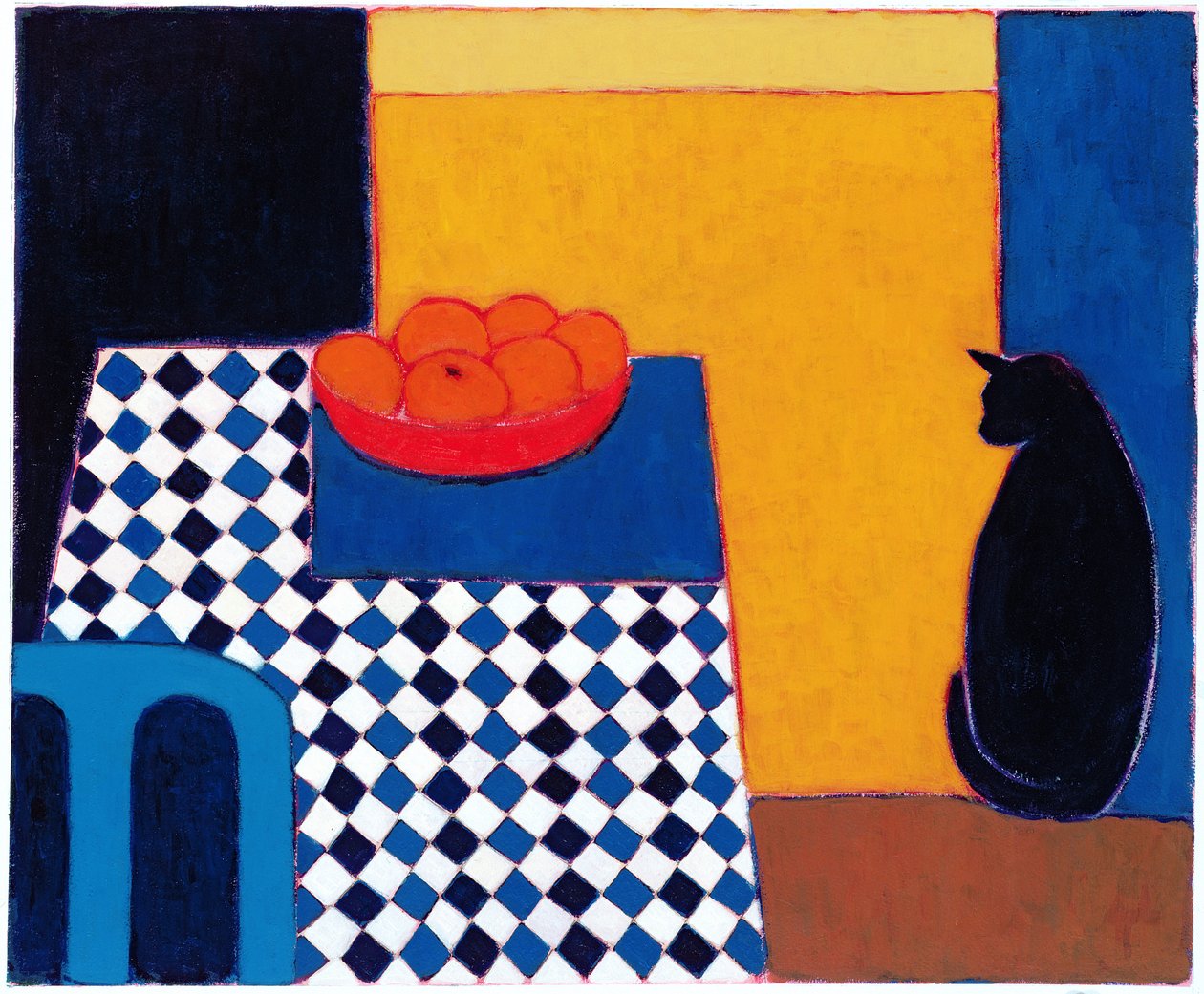 Martwa natura z Borisem, 2002 (akryl na papierze) autorstwa Eithne Contemporary Artist Donne