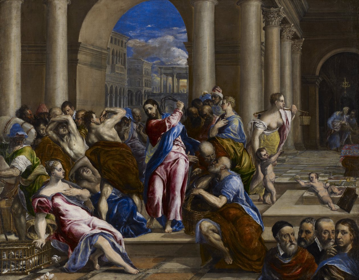 Chrystus wypędzający handlarzy pieniędzy ze świątyni autorstwa El Greco