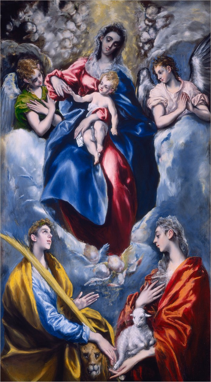 Madonna z Dzieciątkiem i świętą Martyną oraz świętą Agnieszką, 1597-1599 autorstwa El Greco