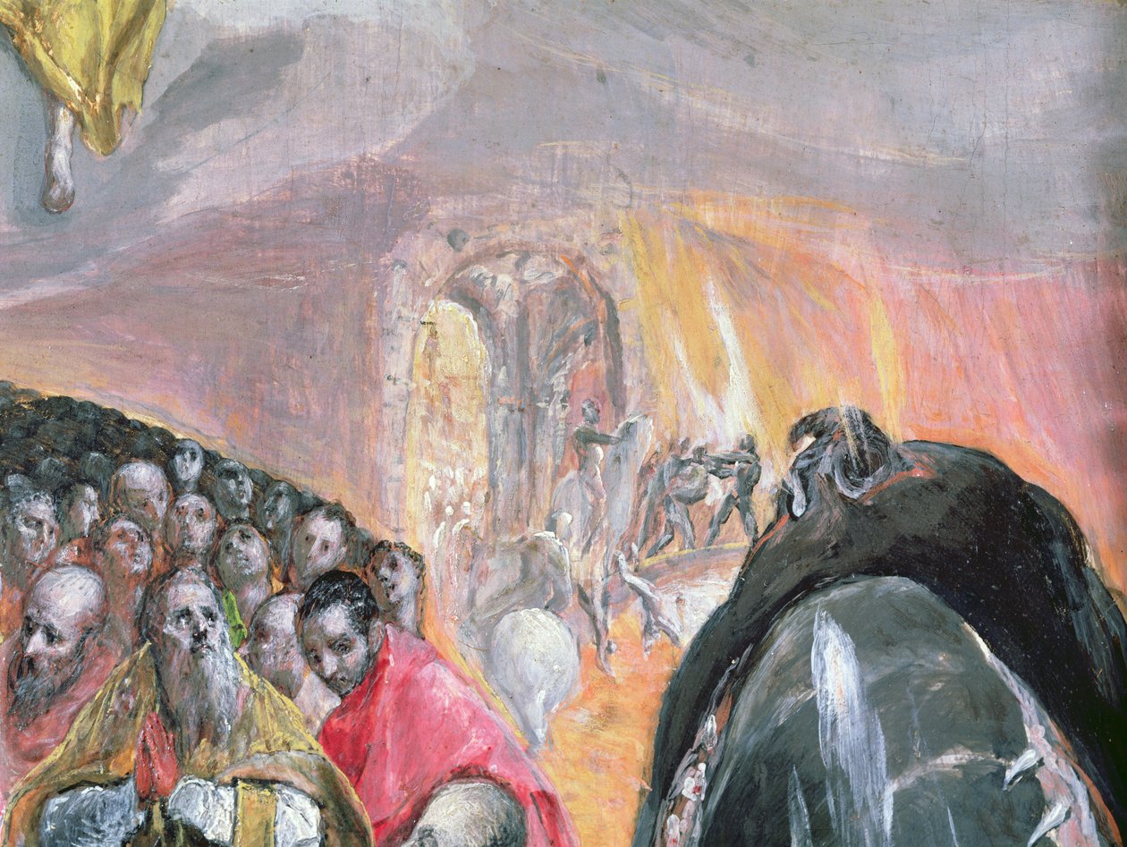 Adoracja Imienia Jezus, ok. 1578 (olej i tempera na drewnie) (detal z 99408) autorstwa El Greco