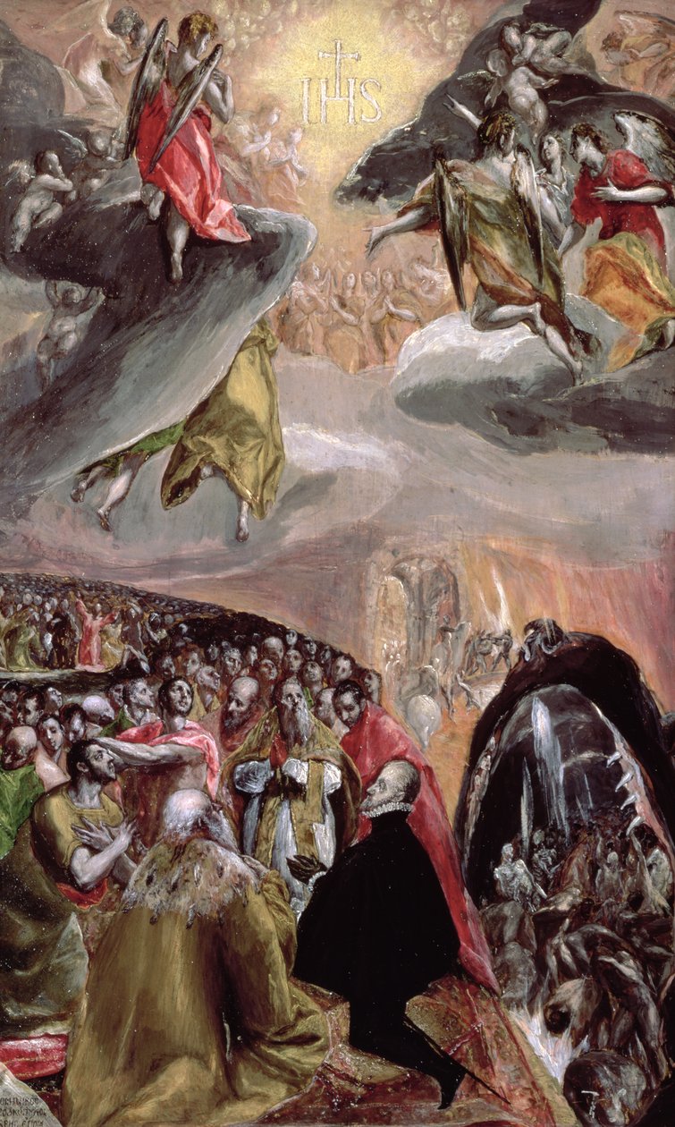 Adoracja Imienia Jezus, ok. 1578 (olej i tempera na drewnie) autorstwa El Greco