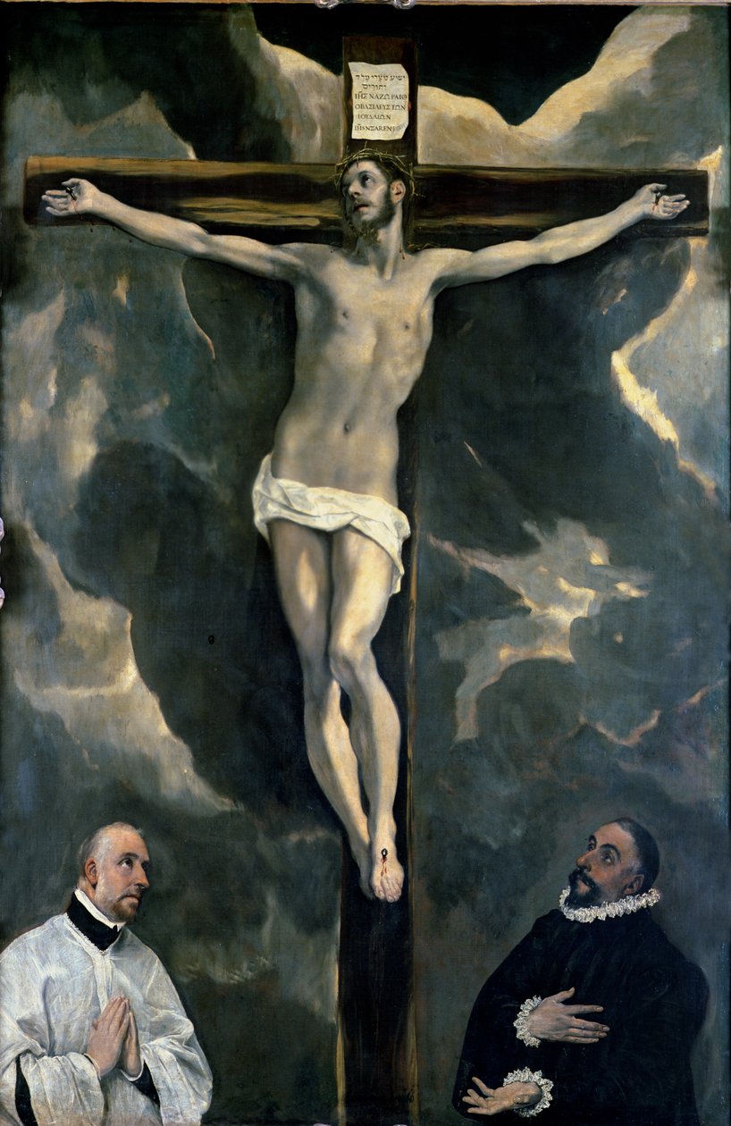Ukrzyżowanie z dwoma darczyńcami, ok.1580 autorstwa El Greco
