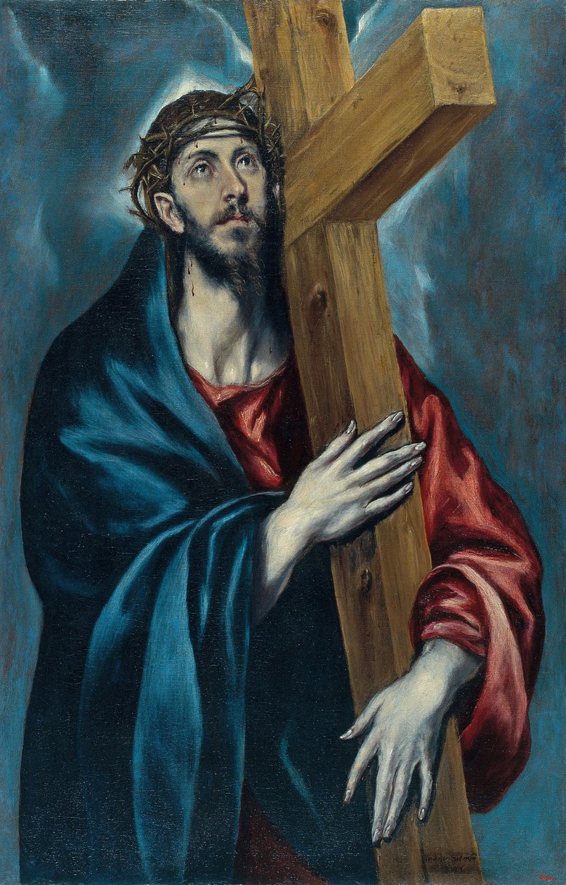 Chrystus niosący krzyż - Obraz Domenikos Theotokopoulosa zwany El Greco (1541-1614) - ok. 1590 - Olej na płótnie - 106,4x69 - Museu Nacional d