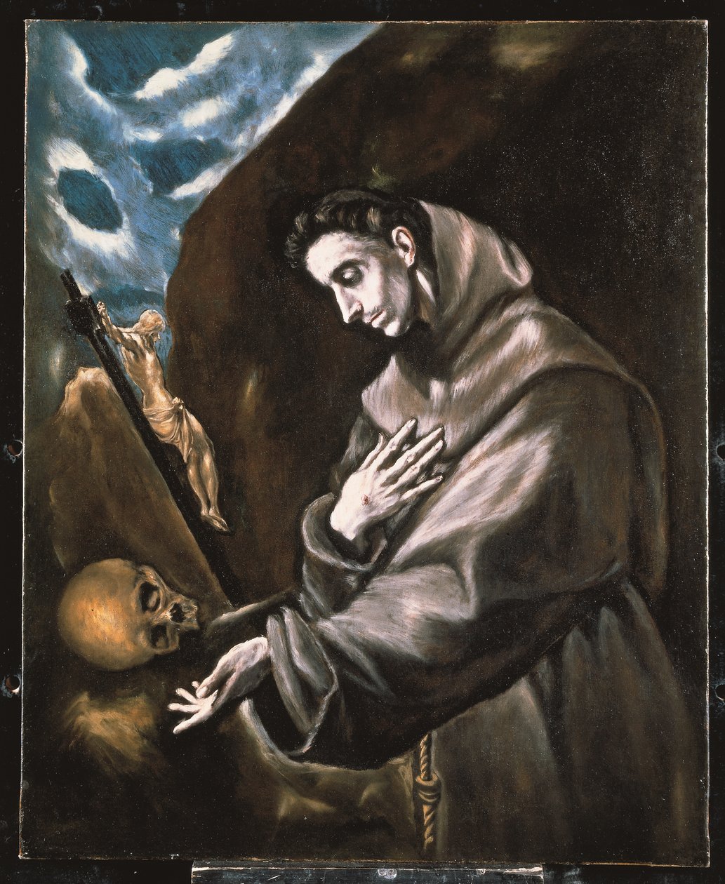 Święty Franciszek stojący w medytacji (olej na płótnie) autorstwa El (1541-1614) Greco