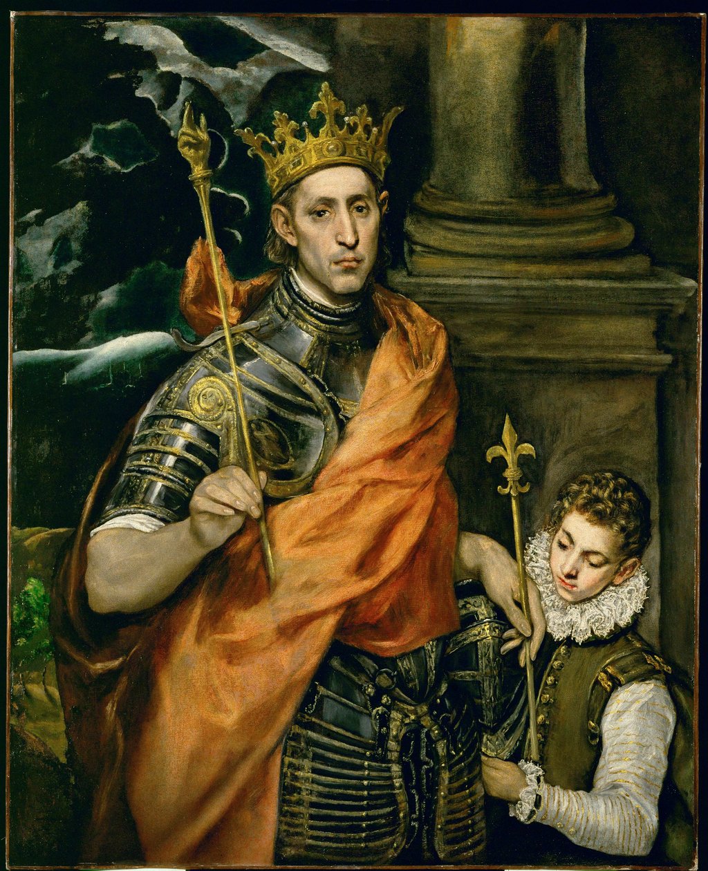Saint Louis, roi de France et un page - Święty Ludwik, król Francji i chłopiec na posyłki ... autorstwa El (1541 1614) Greco