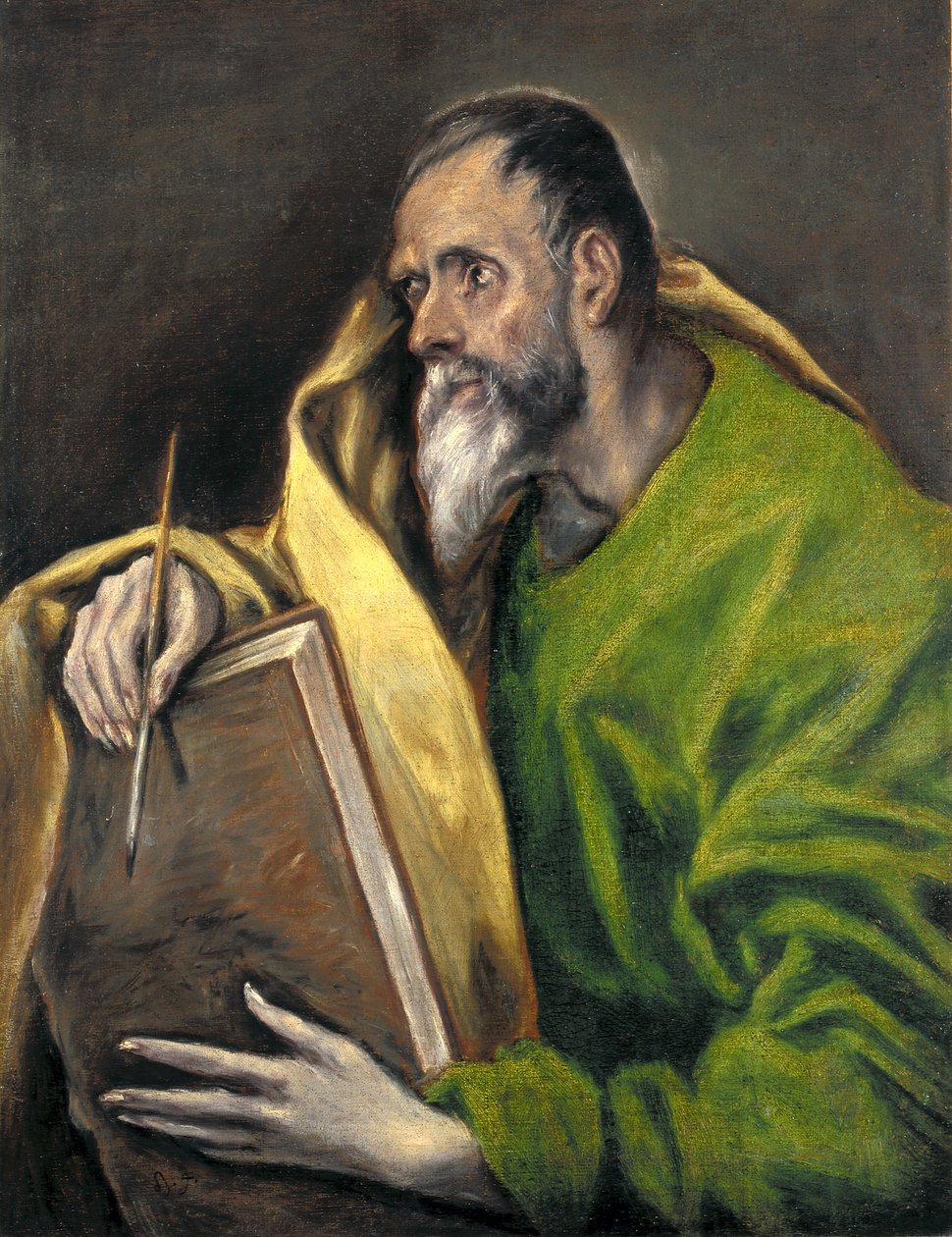 Św. Łukasz (olej na płótnie) autorstwa El (1541 1614) Greco