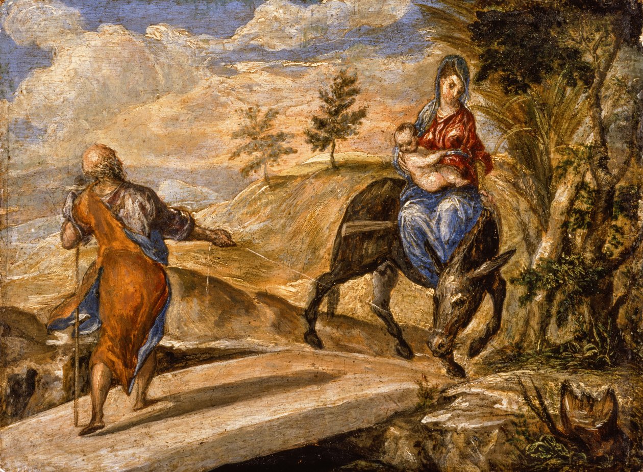 Ucieczka do Egiptu (olej na panelu) autorstwa El Greco