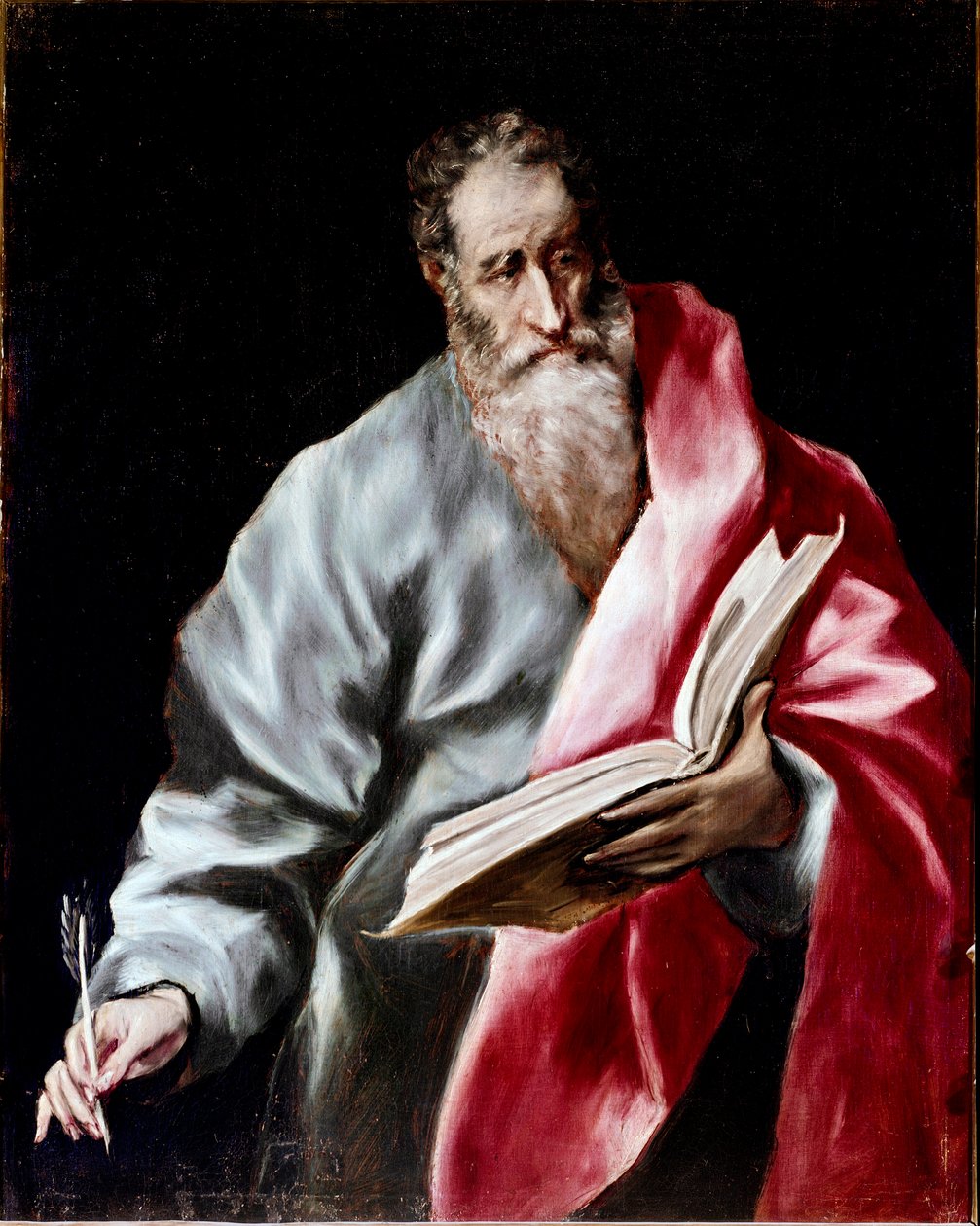 Apostolat katedry w Toledo: „”Św. Mateusz”” Obraz Domenikos Theotokopoulos dit El Greco (1541-1614) 1602-1605 Ndz. 100x76 cm Toledo, katedra autorstwa El Greco