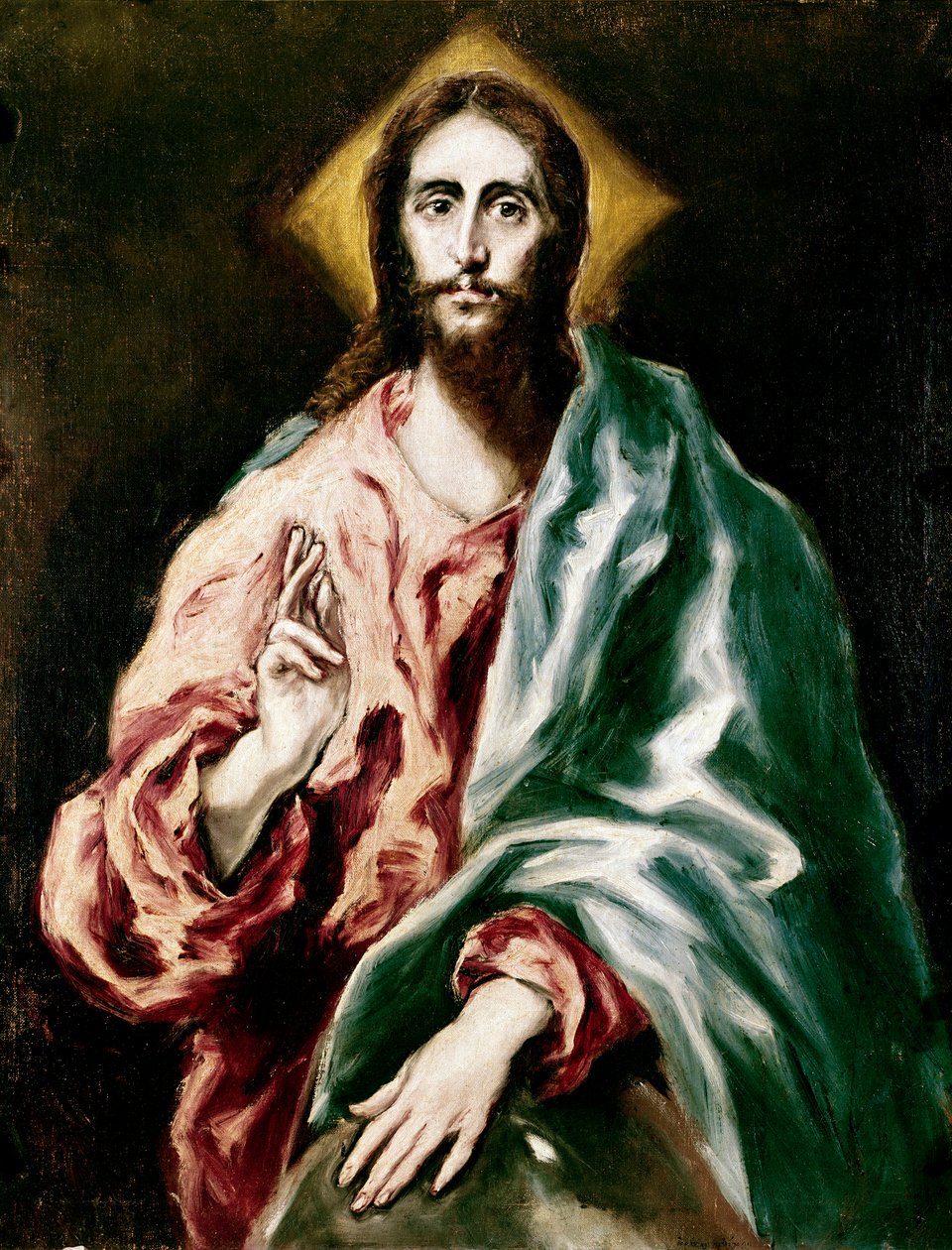 Apostolat katedry w Toledo: Chrystus Odkupiciel. Obraz Domenikos Theotokopoulosa dit El Greco (1540-1614) autorstwa El Greco