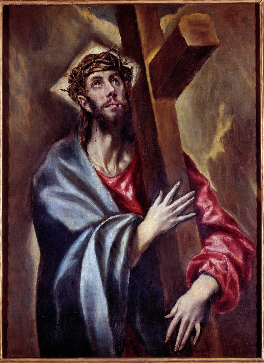 Chrystus niosący krzyż Obraz Domenikos Theotokopoulosa dit El Greco (1541-1614) 1605 nd. 1,08x0,78 m Madryt, Muzeum Prado - Chrystus niosący krzyż. Obraz Domenikosa Theotokopoulosa znanego jako El Greco (1541-1614) 1605. 1,08 x 0,78 m. Prado Mus autorstwa El Greco