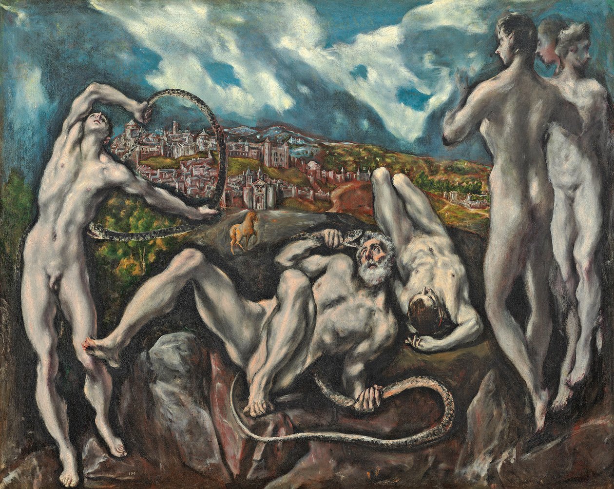 Laokoon, ok. 1610-14 (olej na płótnie) autorstwa El Greco