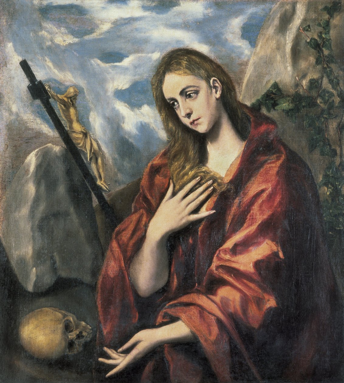 Maria Magdalena w pokucie. 1585-1590 (olej na płótnie) autorstwa El Greco