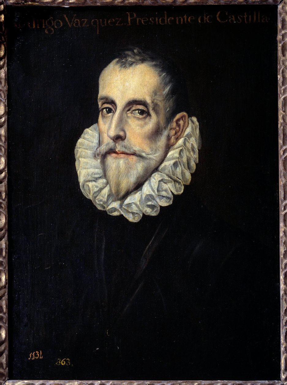 Portret Rodrigue Vazqueza, przewodniczącego Rady Finansów i Kastylii Malarstwo autorstwa Domenikos Theotokopoulos dit El Greco (1541-1614) XVI w. Ndz. 0,66x0,4m. Madryt, Muzeum Prado autorstwa El Greco