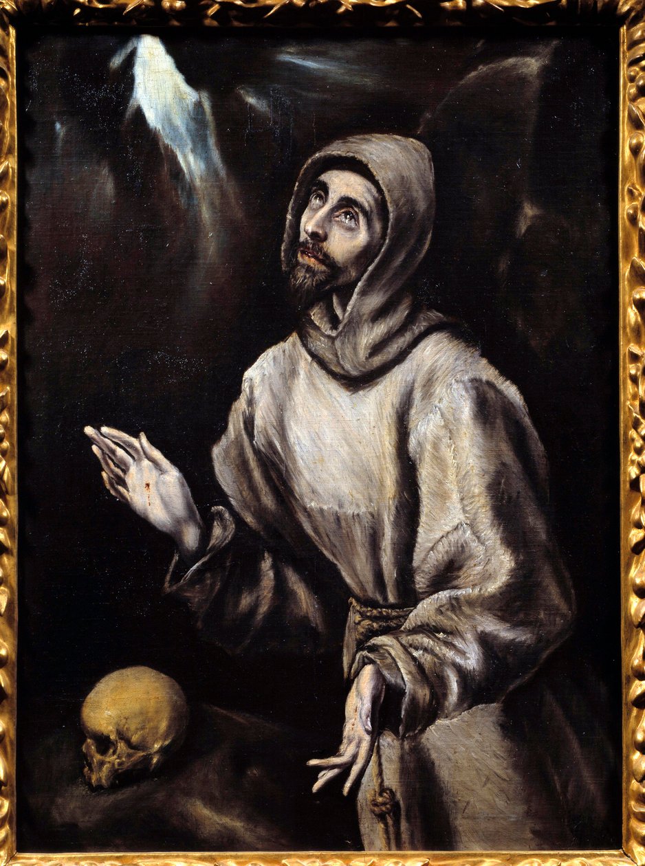 Św. Franciszek z Asyżu (1181-1226) napiętnowany Obraz (Vanita) autorstwa Domenikosa Theotokopoulosa dit El Greco (1541-1614) 1595 nd. 0,76x0,57 m Pau, Muzeum Sztuk Pięknych autorstwa El Greco