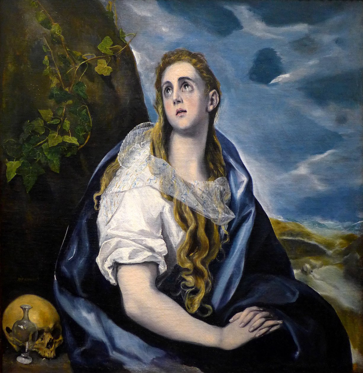 Św. Maria Magdalena Penitente, obraz (olej na płótnie ok. 1584, vanite) autorstwa Domenikos Theotokopoulosa dit The Greco (1541-1614) - Greco, Domenico Theotocopuli, zwany El (1541-1614). Maria Magdalena w pokucie. c. 1584. Olej na płótnie. Muzeum Sztuki W autorstwa El Greco
