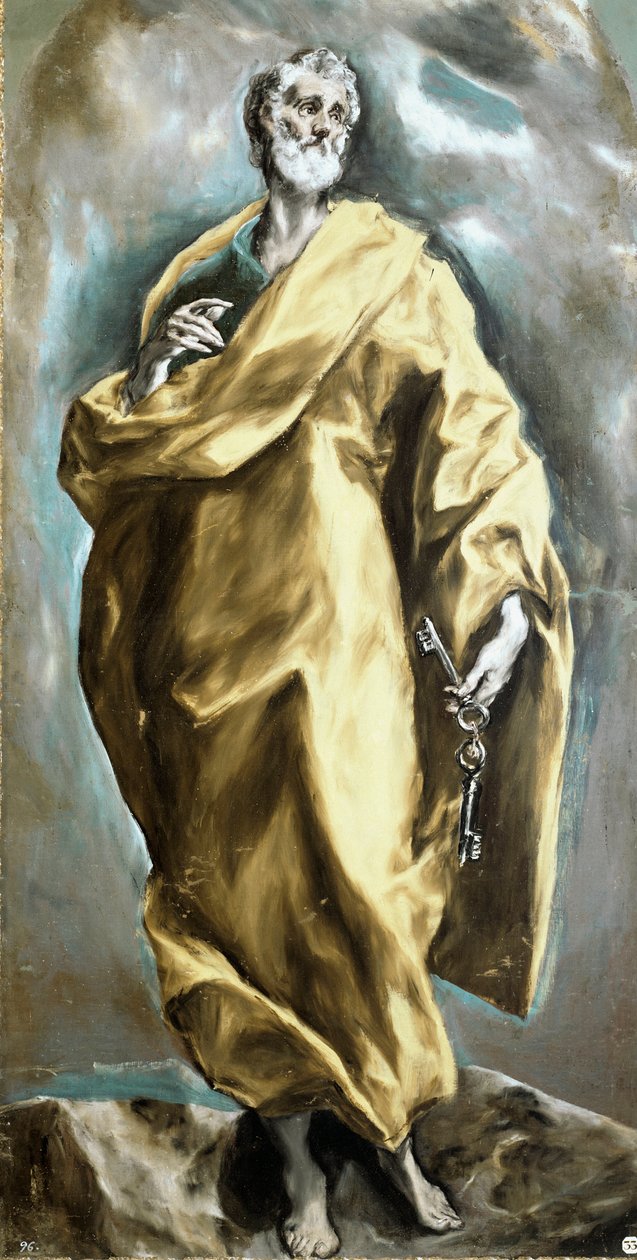 Święty Piotr Apotra. Obraz Domenikosa Theotokopoulosa w El Greco (1540-1614) autorstwa El Greco