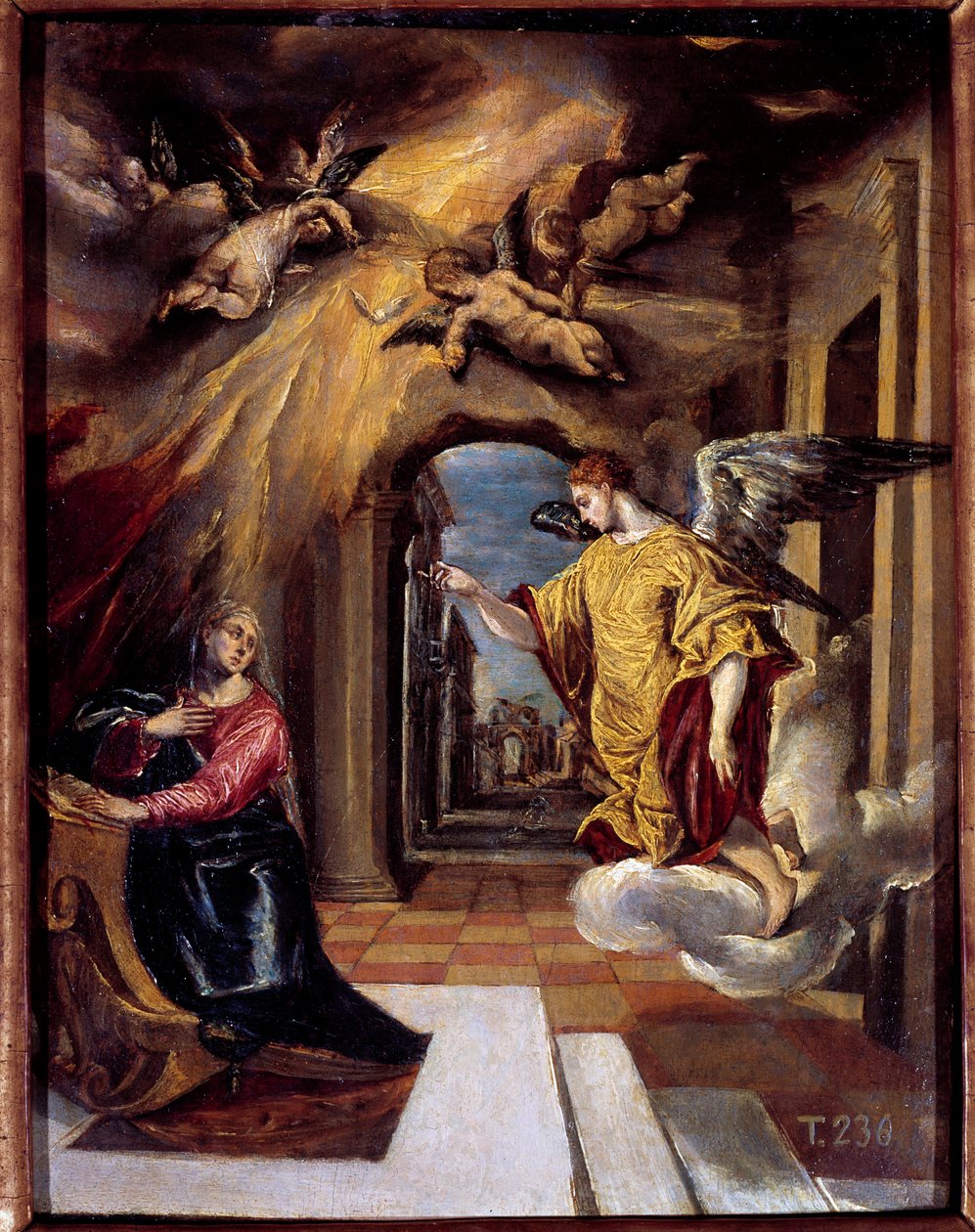 Obraz Zwiastowania autorstwa Domenikos Theotokopoulosa Dit El Greco (1540-1614) autorstwa El Greco