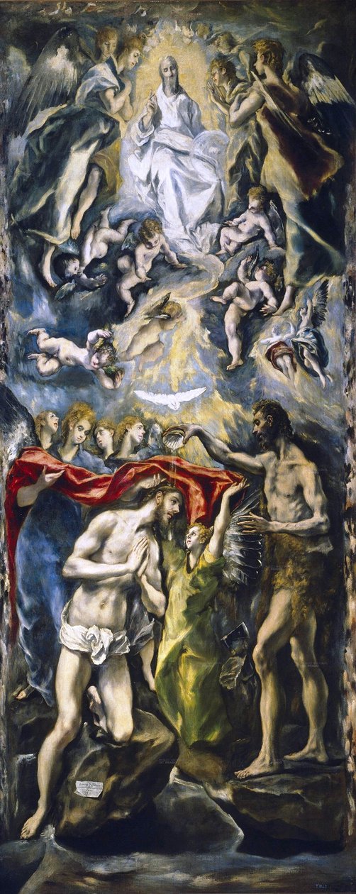 Chrzest Chrystusa, ok. 1597 (olej na płótnie) autorstwa El Greco