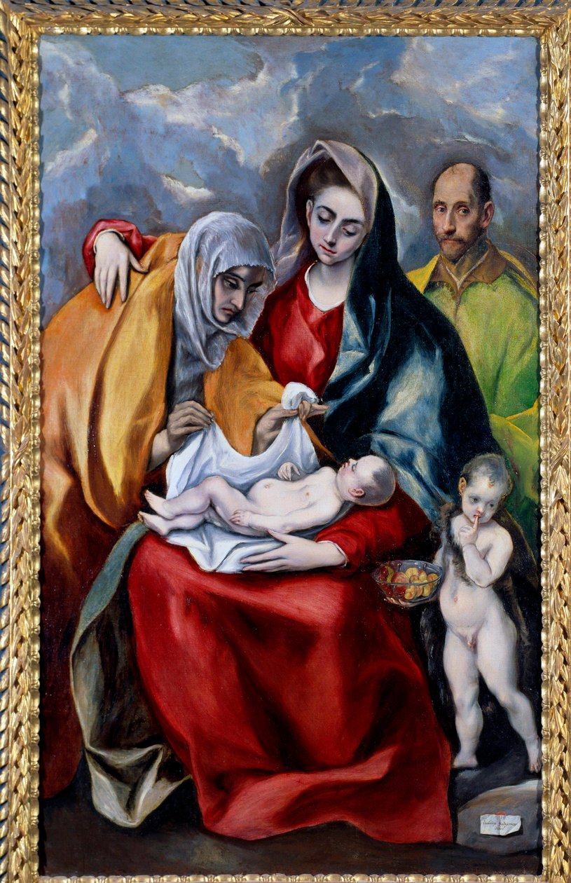 Święta Rodzina ze św. Anną, św. Józefem i św. Janem Chrzcicielem Obraz Domenikosa Theotokopoulos dit El Greco (1541-1614) XVII w. 1,07x0,69 m Madryt, Muzeum Prado autorstwa El Greco