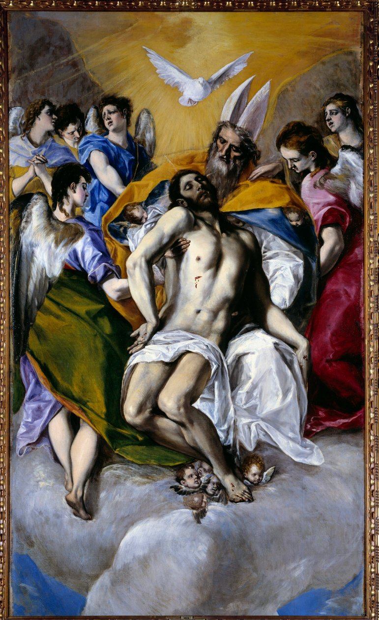 Obraz Trójcy autorstwa Domenikos Theotokopoulosa Dit El Greco (1540-1614) 1577 Nd. 3x1,79 m Madryt, Muzeum Prado autorstwa El Greco