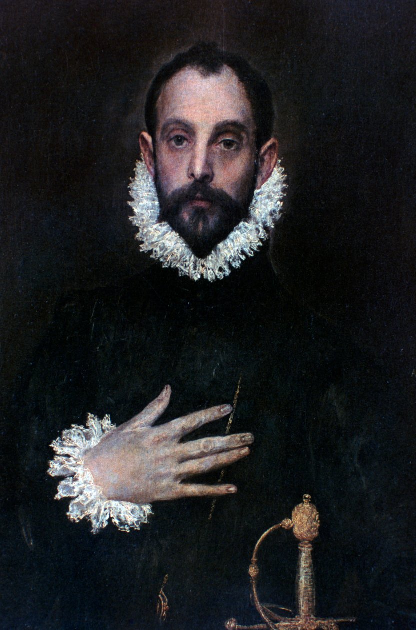 Szlachcic z ręką na piersi, c1577-1584 autorstwa El Greco