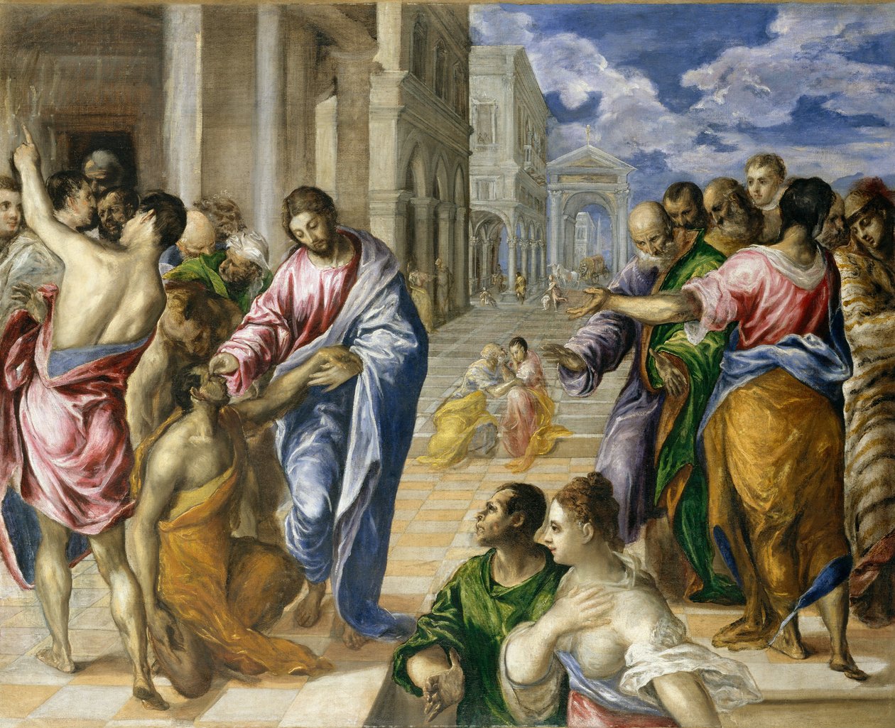 Chrystus uzdrawiający niewidomych, ca. 1570. autorstwa El Greco