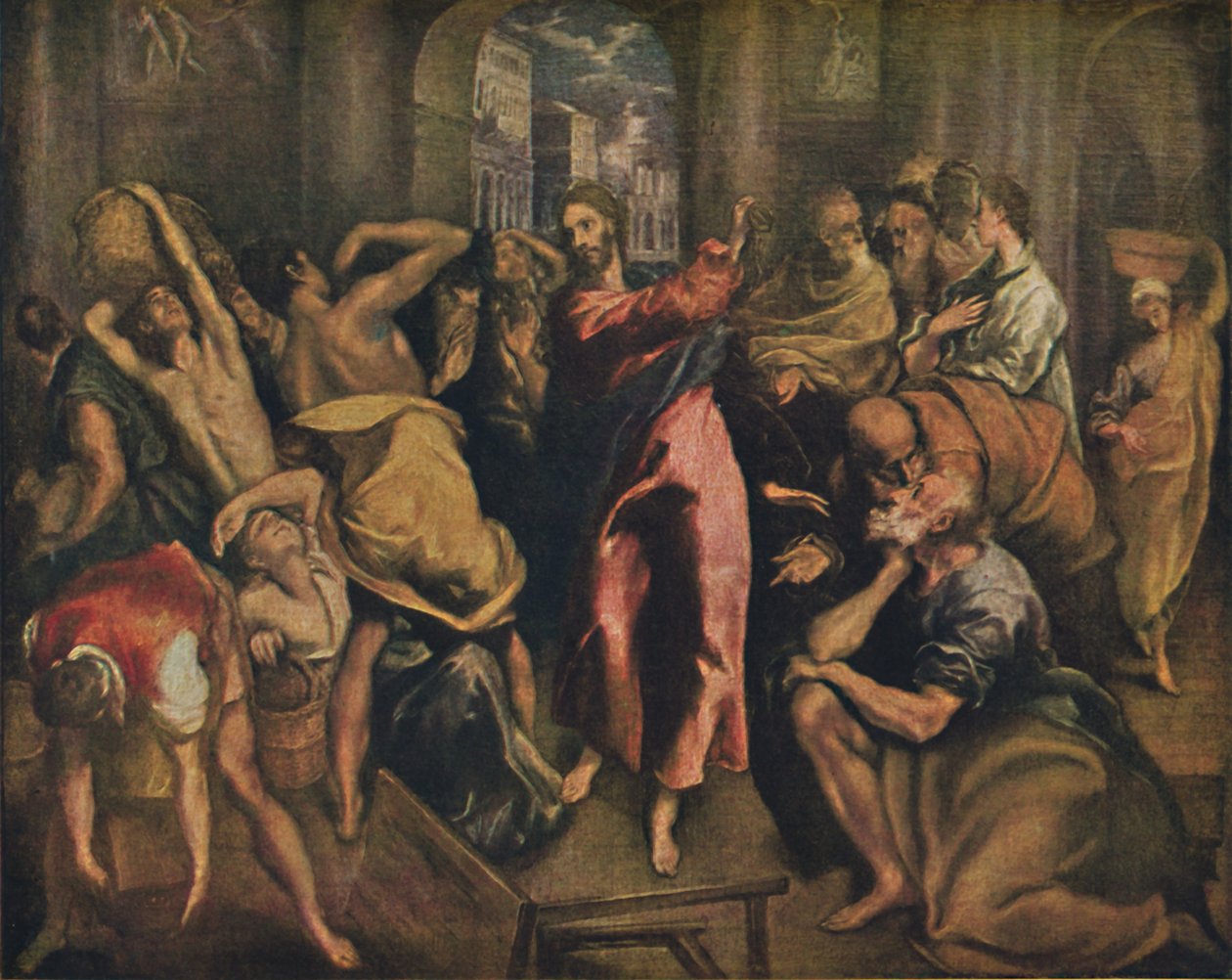Die Tempelreinigung, Chrystus oczyszczający świątynię, c1570, 1938 autorstwa El Greco