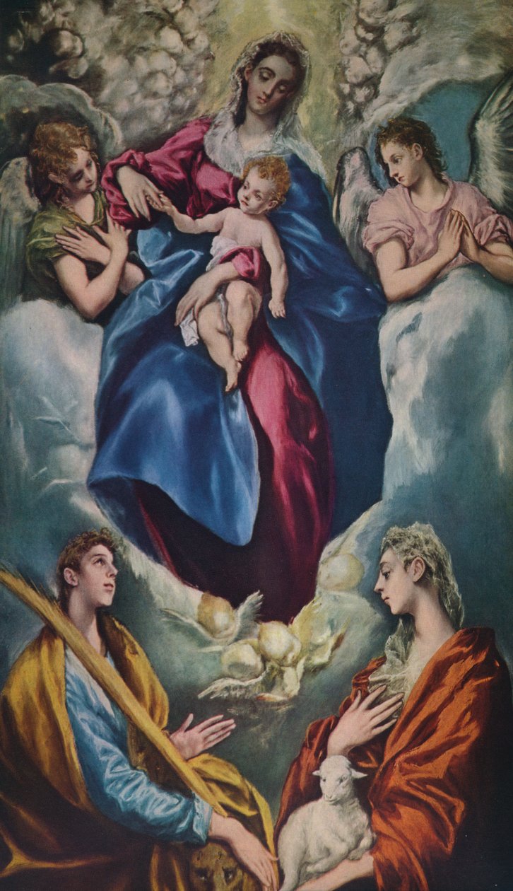 Madonna z Dzieciątkiem ze św. Martiną i św. Agnieszką, 1597-1599 autorstwa El Greco