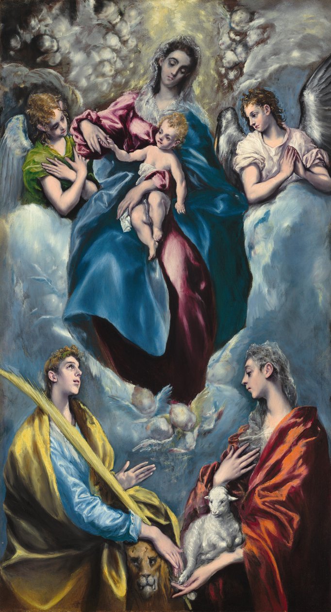 Madonna z Dzieciątkiem ze św. Martiną i św. Agnieszką, 15971599. autorstwa El Greco