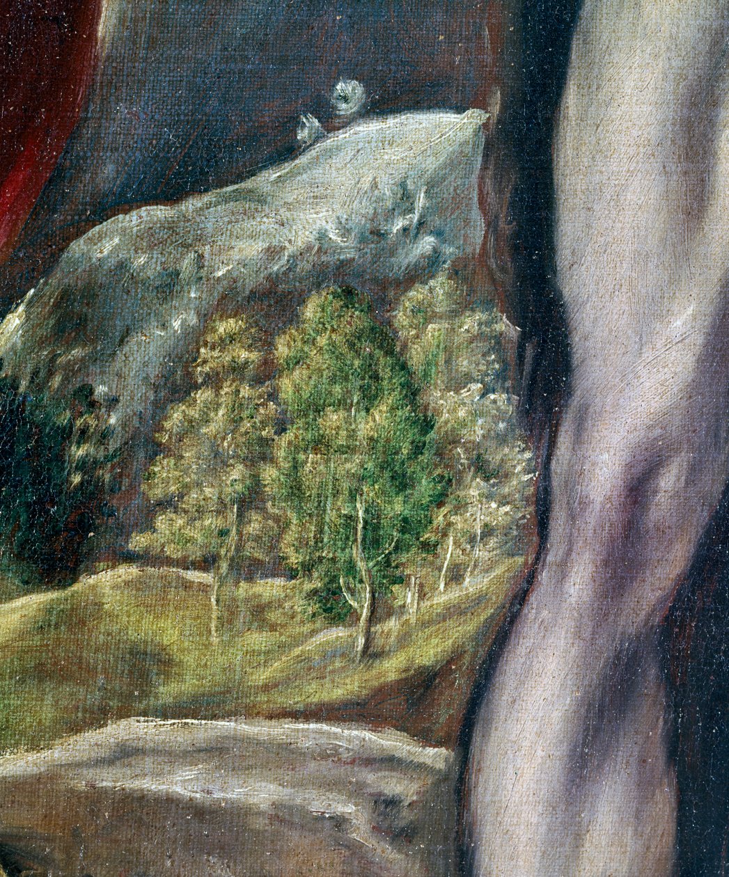 SS. Jan Ewangelista i Jan Chrzciciel, fragment pejzażu, 1605-10 olej na płótnie autorstwa El Greco