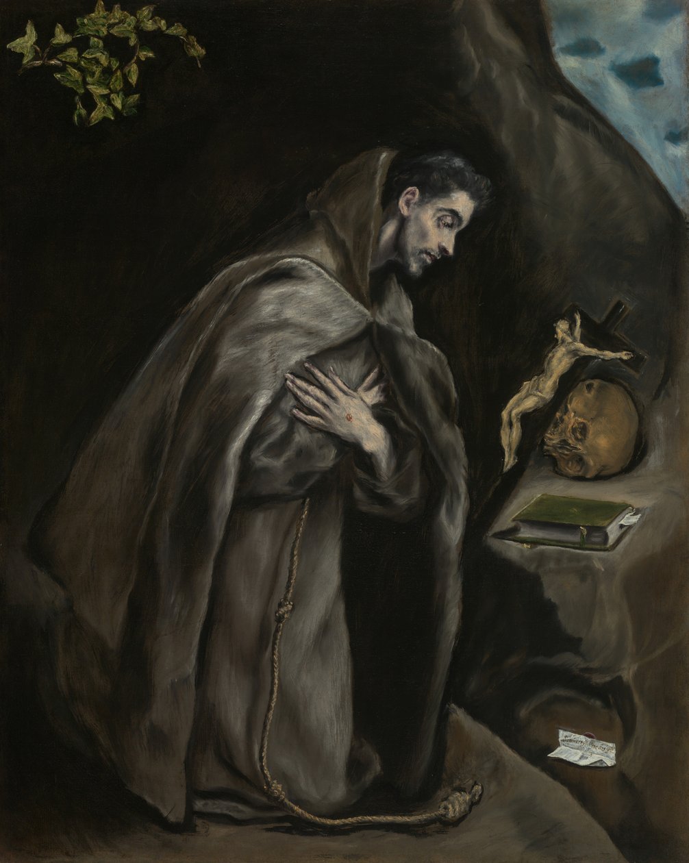 Św. Franciszek klęczący w medytacji, 15951600. autorstwa El Greco