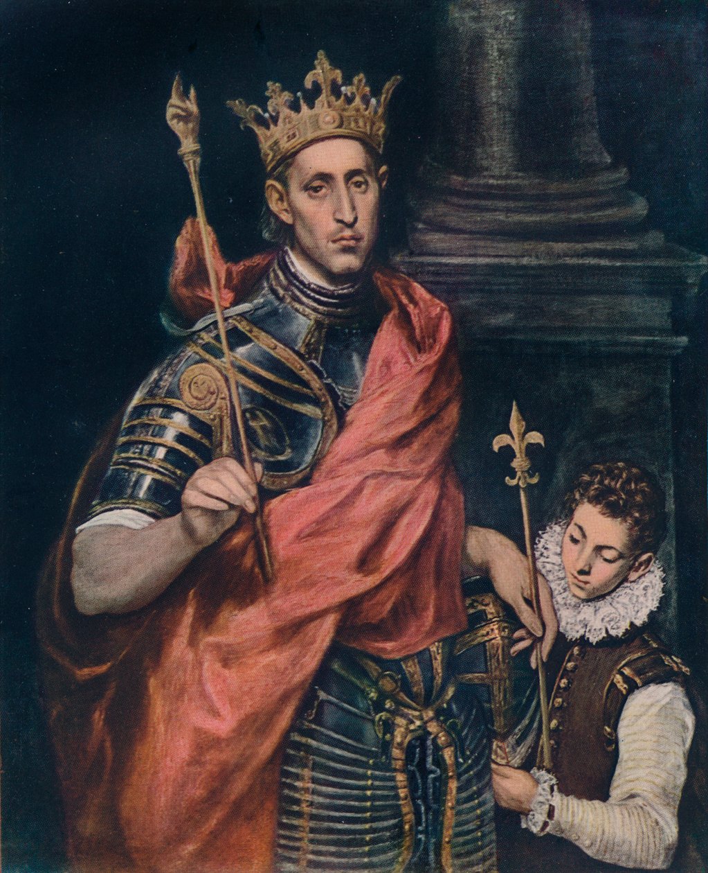 Św. Ludwik król Francji z paź, c1590 autorstwa El Greco