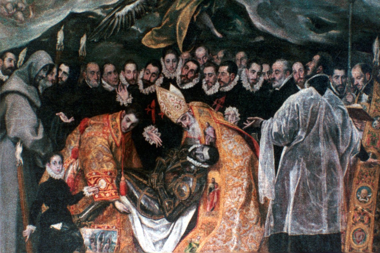 Detal Pogrzeb hrabiego Orgaza, 1586-1588 autorstwa El Greco