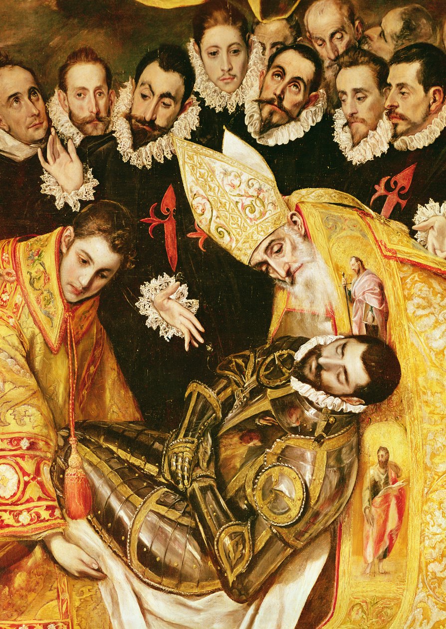Pogrzeb hrabiego Orgaza, fragment hrabiego ze św. Szczepanem i św. Augustynem, 1586 (detal 44240) autorstwa El Greco