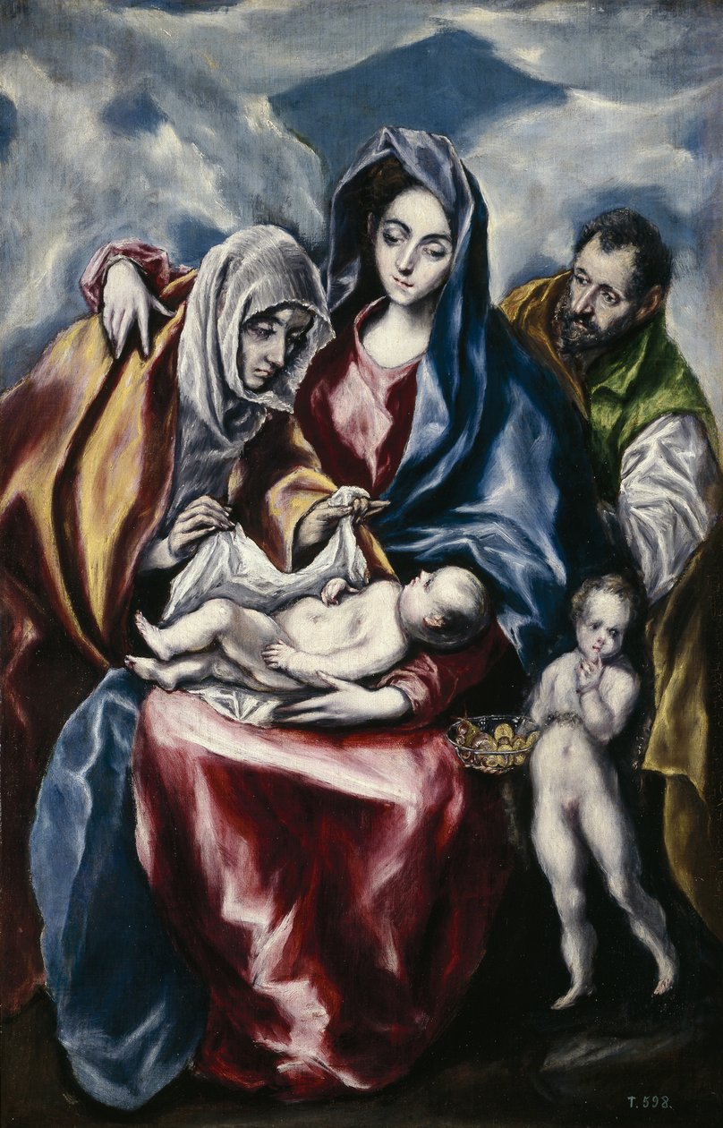 Święta Rodzina ze św. Anną i Janem Chrzcicielem jako Dzieciątkiem, ca. 1600 autorstwa El Greco