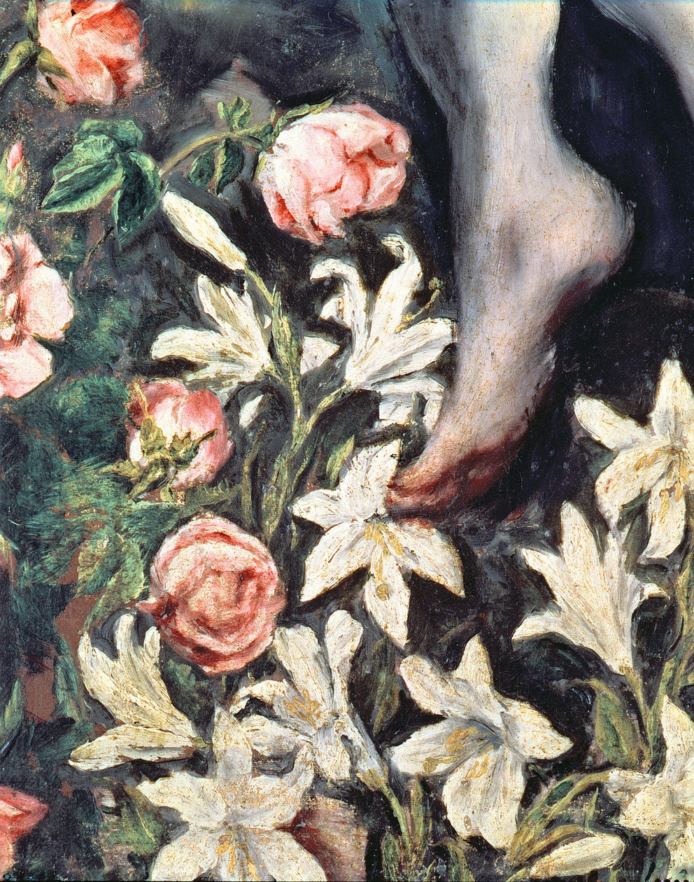 Niepokalane Poczęcie detal kwiatów 1607-13 olej na płótnie zob. 90015 autorstwa El Greco