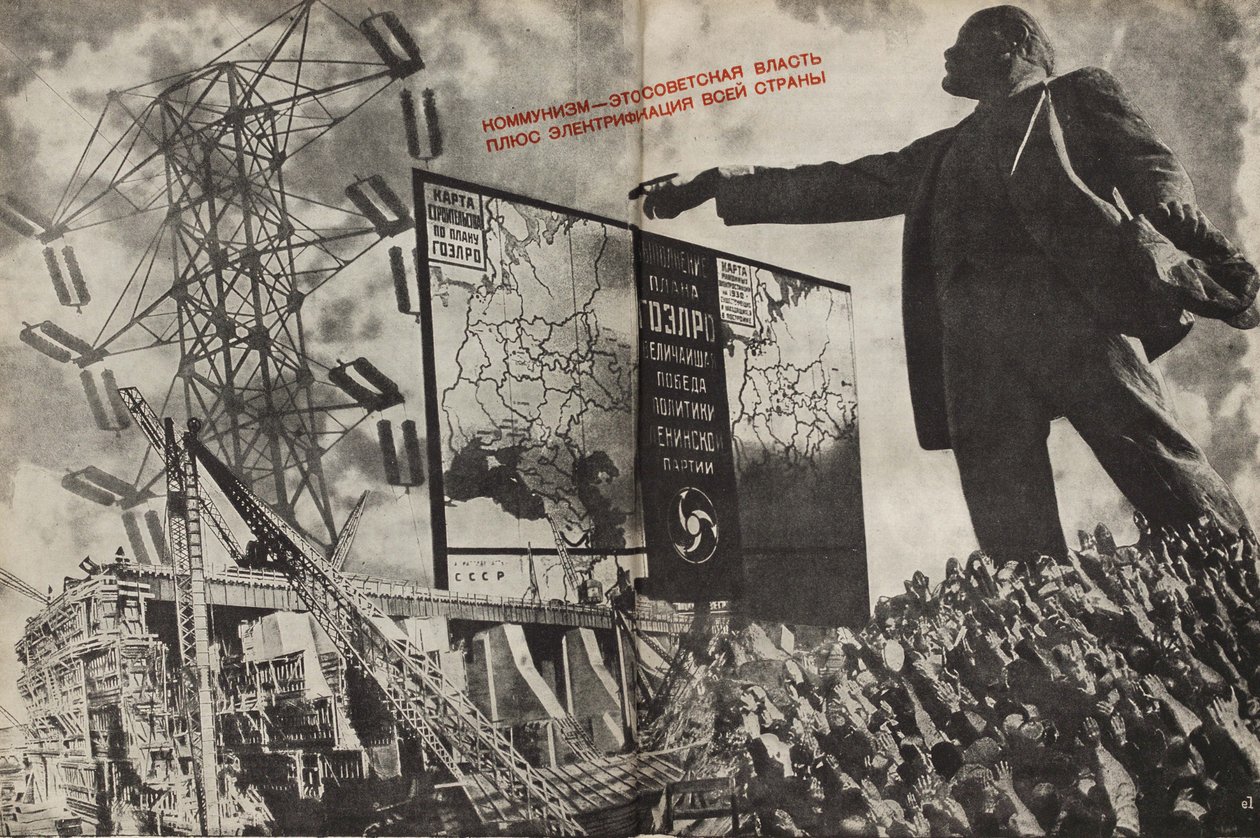 Komunizm to rząd sowiecki plus elektryfikacja całego kraju, 1933. autorstwa Eliezer Markowich Lissitzky