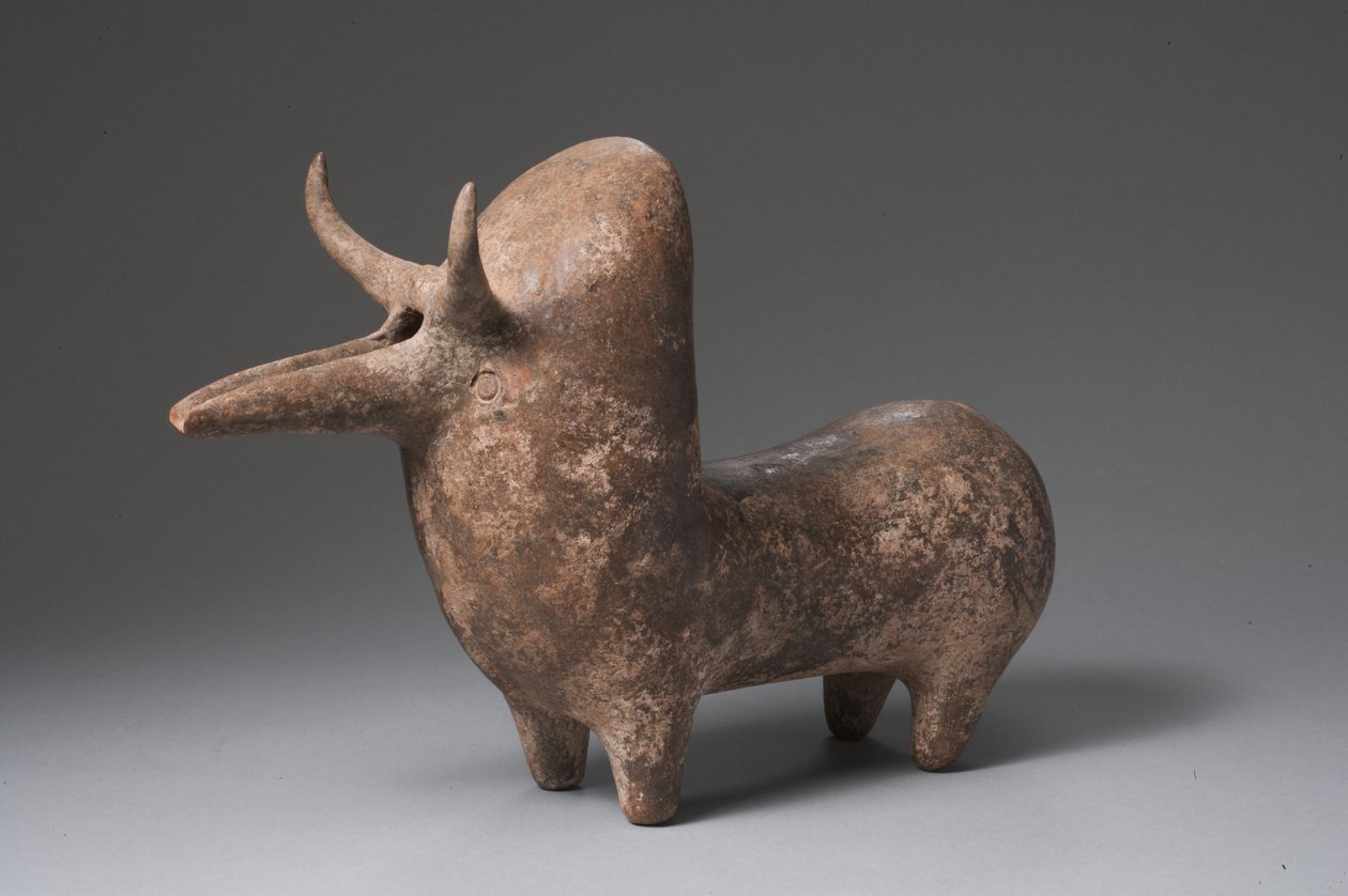 Amlash Rhyton w formie byka Zebu (terakota) autorstwa Elamite