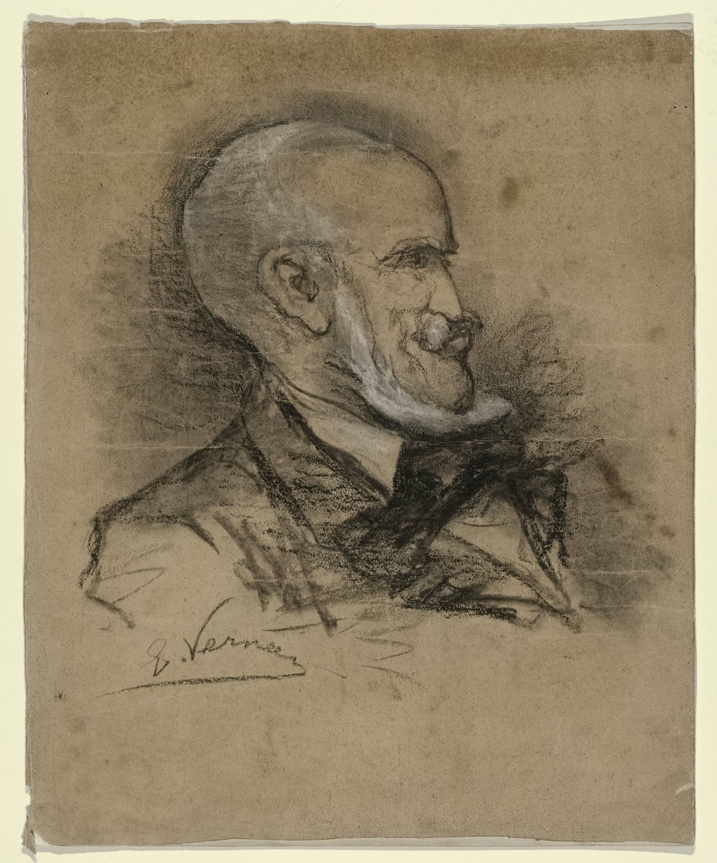 Karykaturalny portret malarza Johannesa Bosbooma (1817-1891) autorstwa Elchanon Verveer