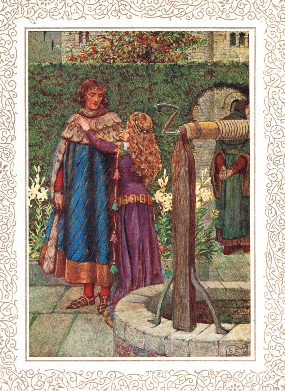 Ale nadal być z tobą, widzieć twoją twarz..., ilustracja z „Idylls of the King” Alfreda Tennysona (1809-92), wyd. Hodder & Stoughton autorstwa Eleanor Fortescue Brickdale