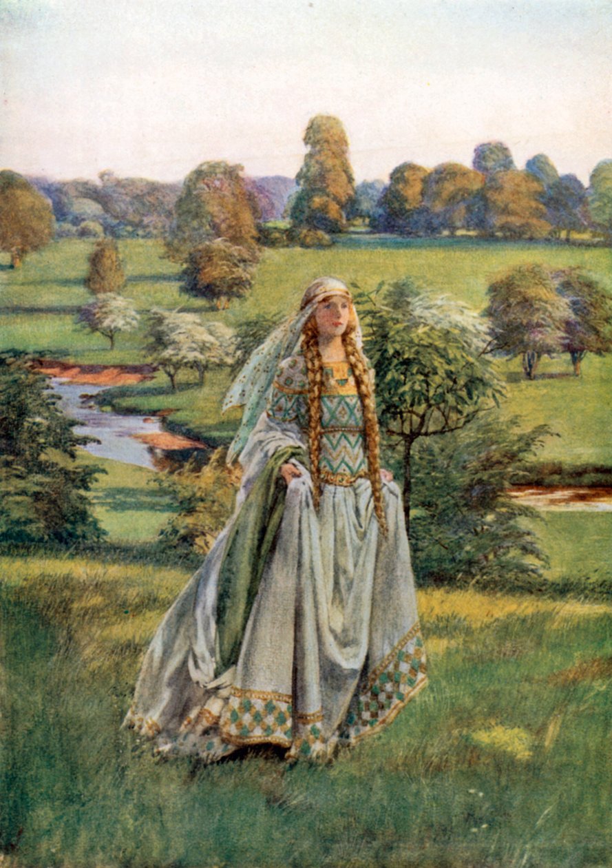 Ginewra. Tennyson (kolorowa litografia) autorstwa Eleanor Fortescue-Brickdale