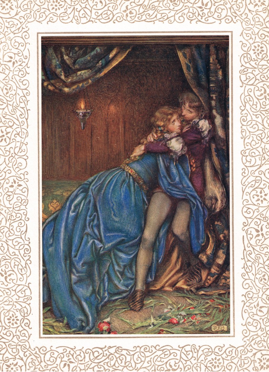 Lancelot i Ginewra Razem, ilustracja z „Idylls of the King” Alfreda Tennysona (1809-92), wydanej przez Hodder & Stoughton autorstwa Eleanor Fortescue Brickdale
