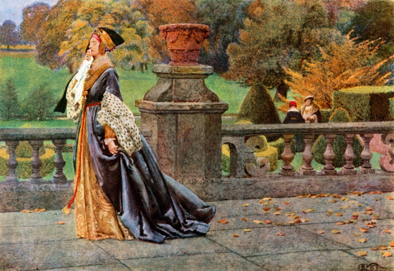 Królowa Katarzyna. Szekspir. Król Henryk VIII (kolorowa litografia) autorstwa Eleanor Fortescue-Brickdale