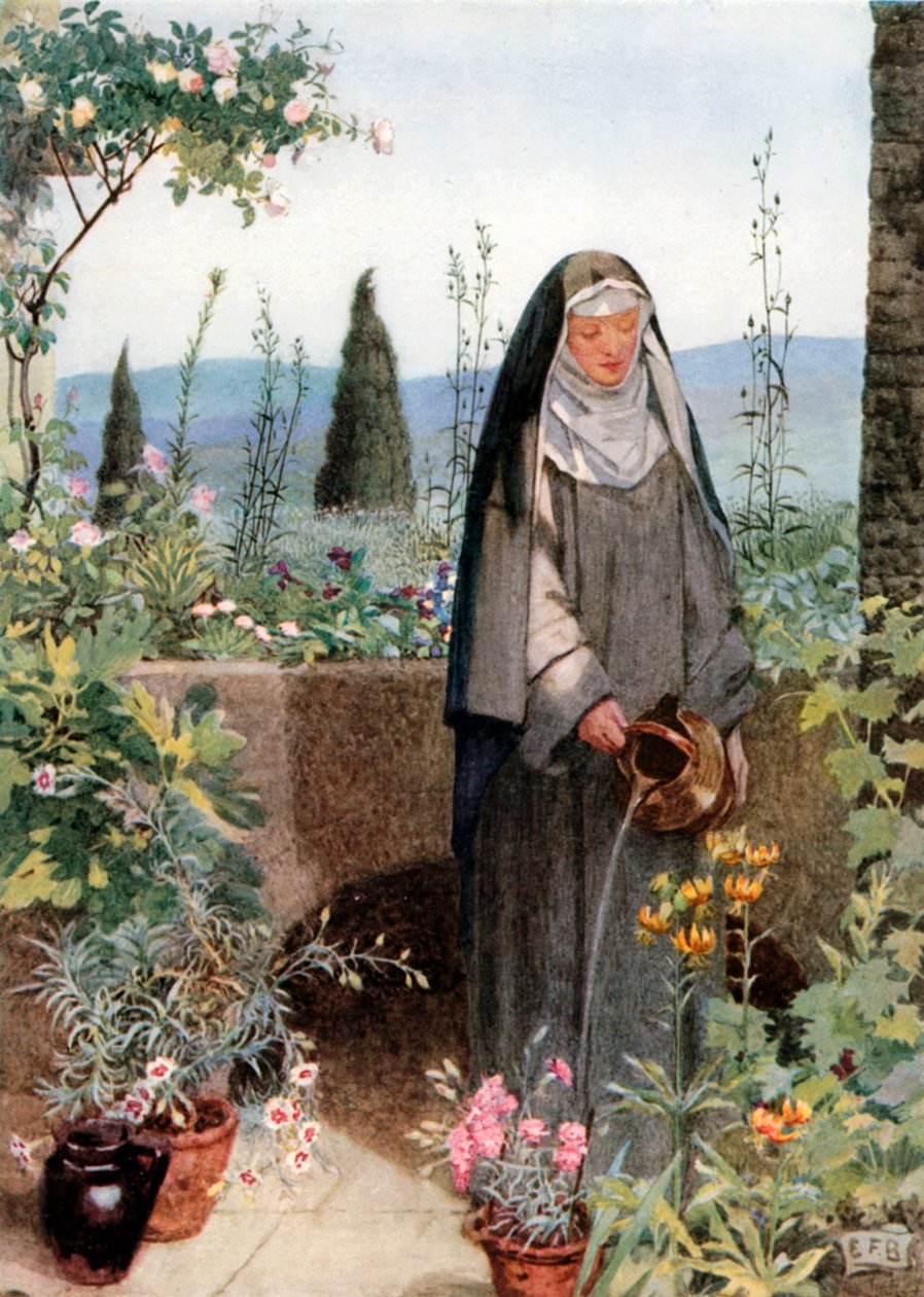 Święta Klara (kolorowa litografia) autorstwa Eleanor Fortescue-Brickdale