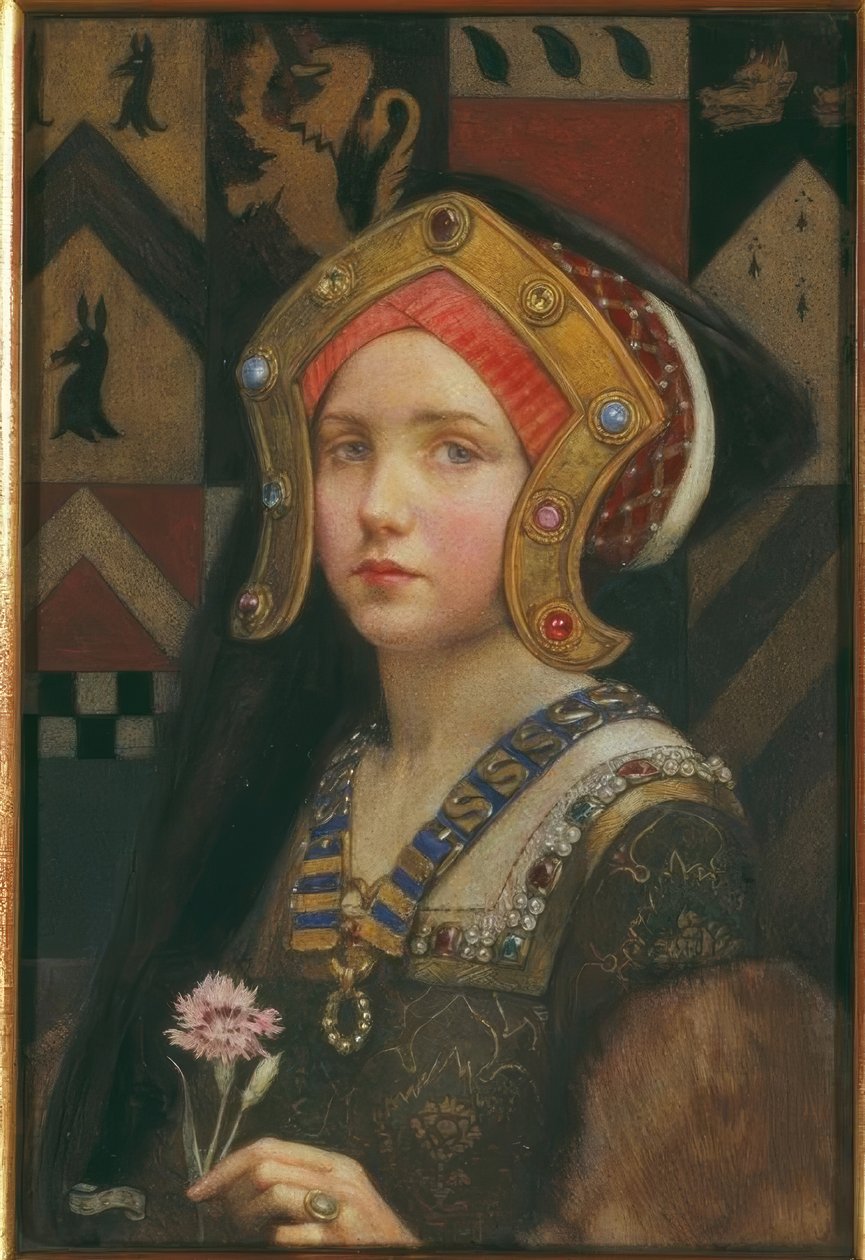 Głowa dziewczyny z Tudorów autorstwa Eleanor Fortescue Brickdale